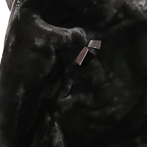 Women's Black Leather Jacket with Hood by Wilsons Leather - Picture 11 of 15